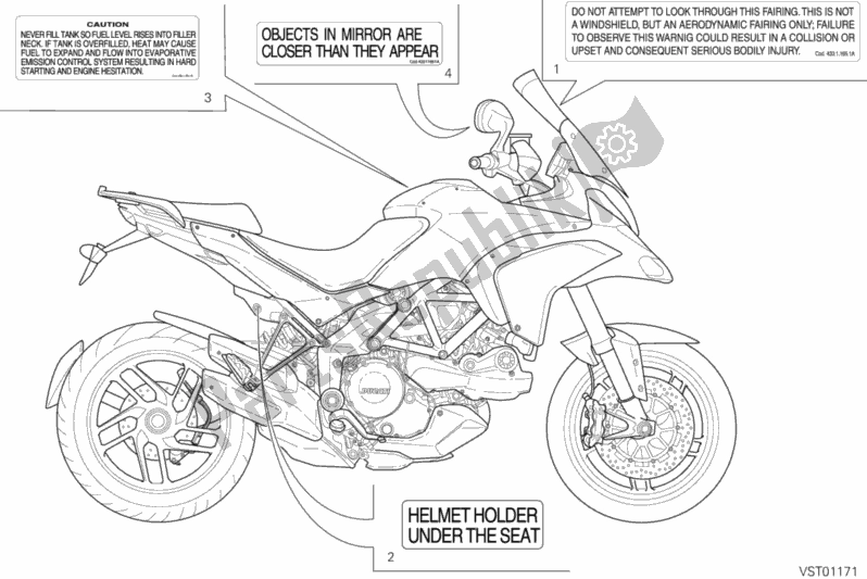Wszystkie części do Etykieta, Ostrze? Enie Ducati Multistrada 1200 S GT USA 2013